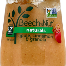 (10 Pack) Beech-Nut Naturals Stage 2, Apple Cinnamon & Granola Baby Food, 4 oz Jar