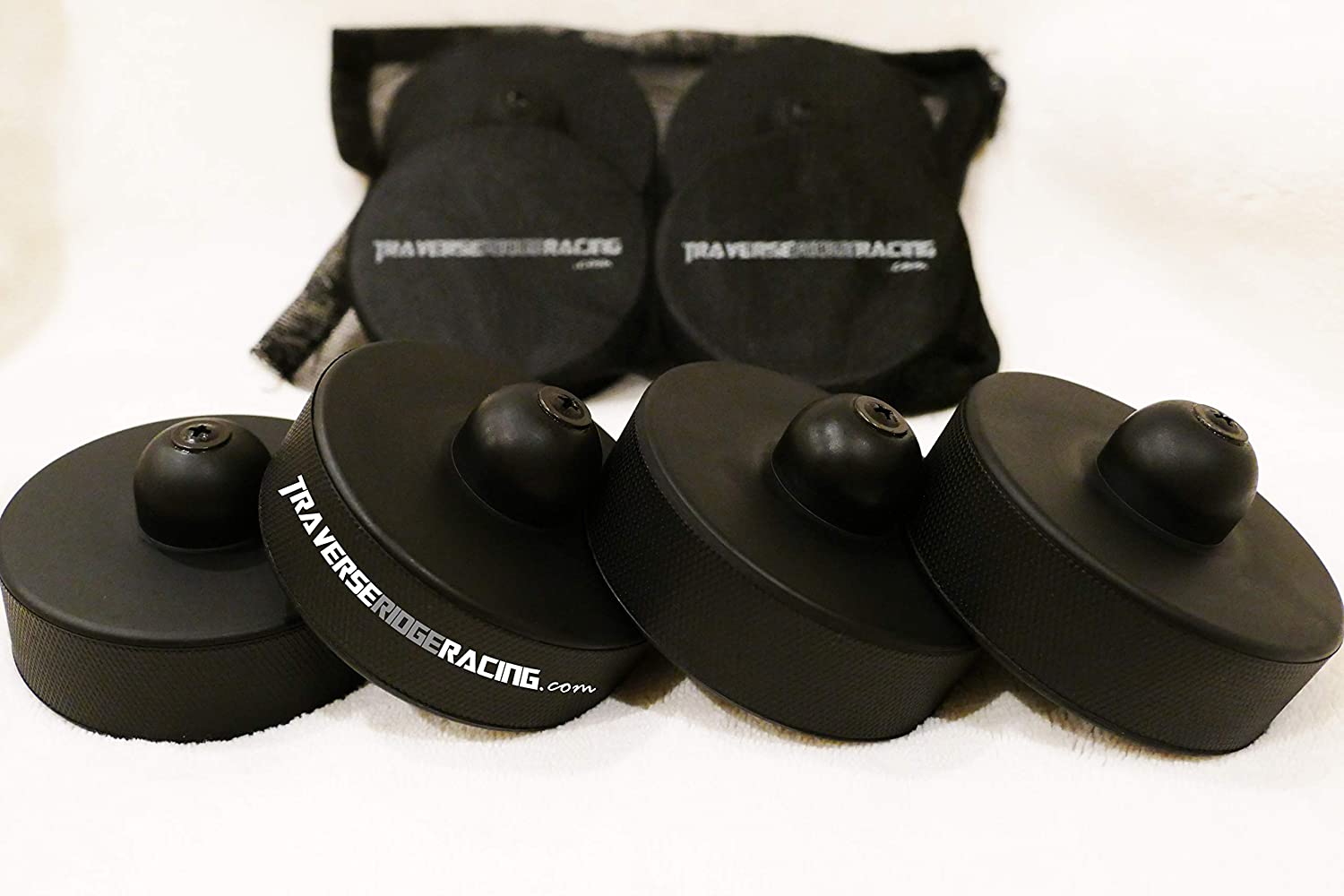 Traverse Ridge Racing The Original Tesla Jack Pad | Lift Point Adapter for Model S 3 X Y | 4-Pack with Bag | Fast Priority Mail Shipping | 1-Piece Design - Metal Reinforced Upper, Low Profile