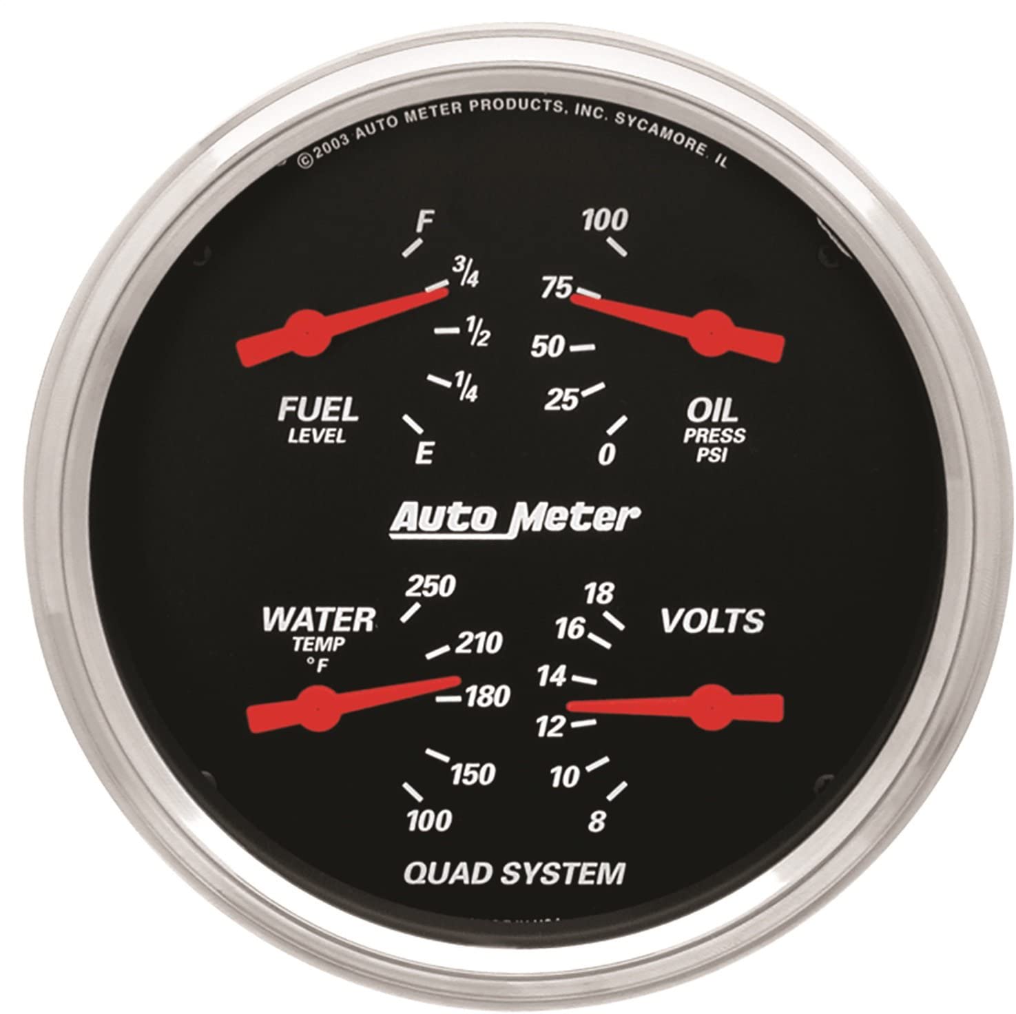Auto Meter 1419 Designer Black Quad Gauge