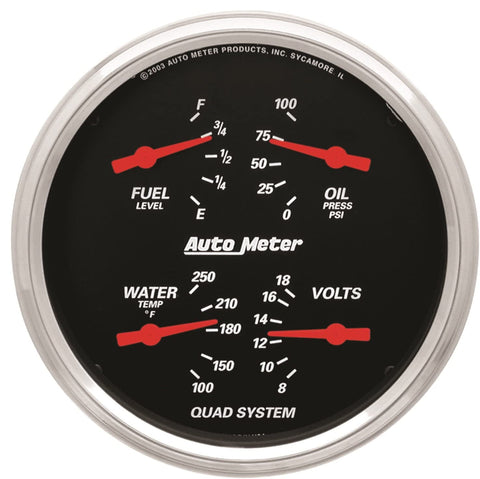 Auto Meter 1419 Designer Black Quad Gauge