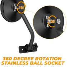 JoyTutus Mirrors Doors Off Quick Release, Hinge Round Mirrors for Jeep Wrangler JK JKU TJ