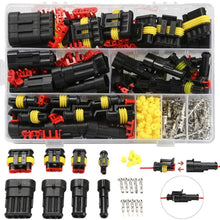 CKEGUO 352PCS Waterproof Car Electrical Connector, 1 2 3 4 Pin Way Electrical Wire Connector Plug Kit Terminals Assortment for Motorcycle Auto Scooter Truck Boat