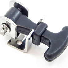 4 Piece Kit Rubber T Handle Latch Catch Hold-Down 2.5 Inch Mini Easy Grip Draw Stainless Steel Brackets Hardware Replacement 2 1/2 Compartment Trailer Tool Box RV Battery Box Tiedown Rust Free