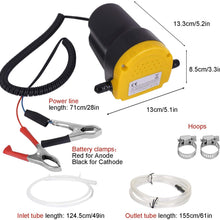 WAMTHUS Oil Change Pump Extractor, 12V 60W Motor Oil Diesel Fluid Transfer Pump Qucik Oil Extractor Pump Scavenge Suction for Car Boat Motorbike Truck RV ATV(Upgrade)