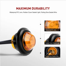 Nilight TL-03 10 PCS 3/4” Round Clearance LED Front Rear Side Indicator Bullet Marker Light for Truck RV Car Bus Trailer Van Caravan Boat (12V, Amber), 2 Years Warranty