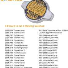 Radiator Cap Sub-Assembly, Replace 16401-31520 for Toyota Avalon Camry Echo Highlander Prius C Sequoia Sienna Solara Tundra Venza Yaris, Lexus ES300h ES350 GS300 GS430 IS300 LS430 RX300 SC430, More