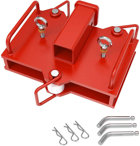 Maxiii Clamp On Forklift Hitch Receiver Dual Pallet Forks Trailer Towing Adapter 2