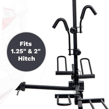 KAC E2 1.25" and 2" Hitch Receiver Mount Bike Rack Carrier 2-Bike Capacity for Truck, SUV, and Car - Platform Tray Style, Compact Folding Design - (Adapter Included) – RV Use Prohibited