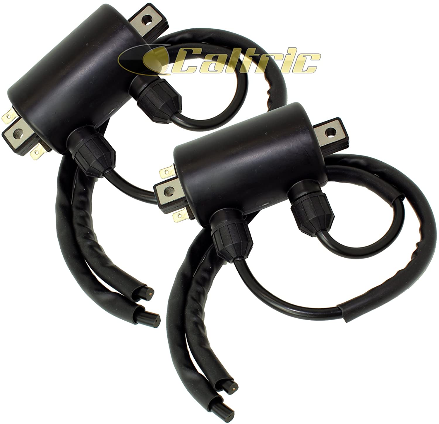 Caltric 2-Pack Double Line Ignition Coil Compatible With Kawasaki Vn750 Vn-750 Vulcan 750 1986-2006