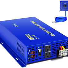 XYZ INVT 3000W Pure Sine Wave Power Inverter 12v to 110v 120v DC to AC with 2 USA Outlets 2 Set of Battery Cables, Power Converter for Home Off Grid, Solar System, RV.(3000W12V)