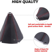 RASTP PU Leather Shift Boot Waterproof Shift Knob Dust Cove Universal for Manual/Auto with Red Stitching,Blue