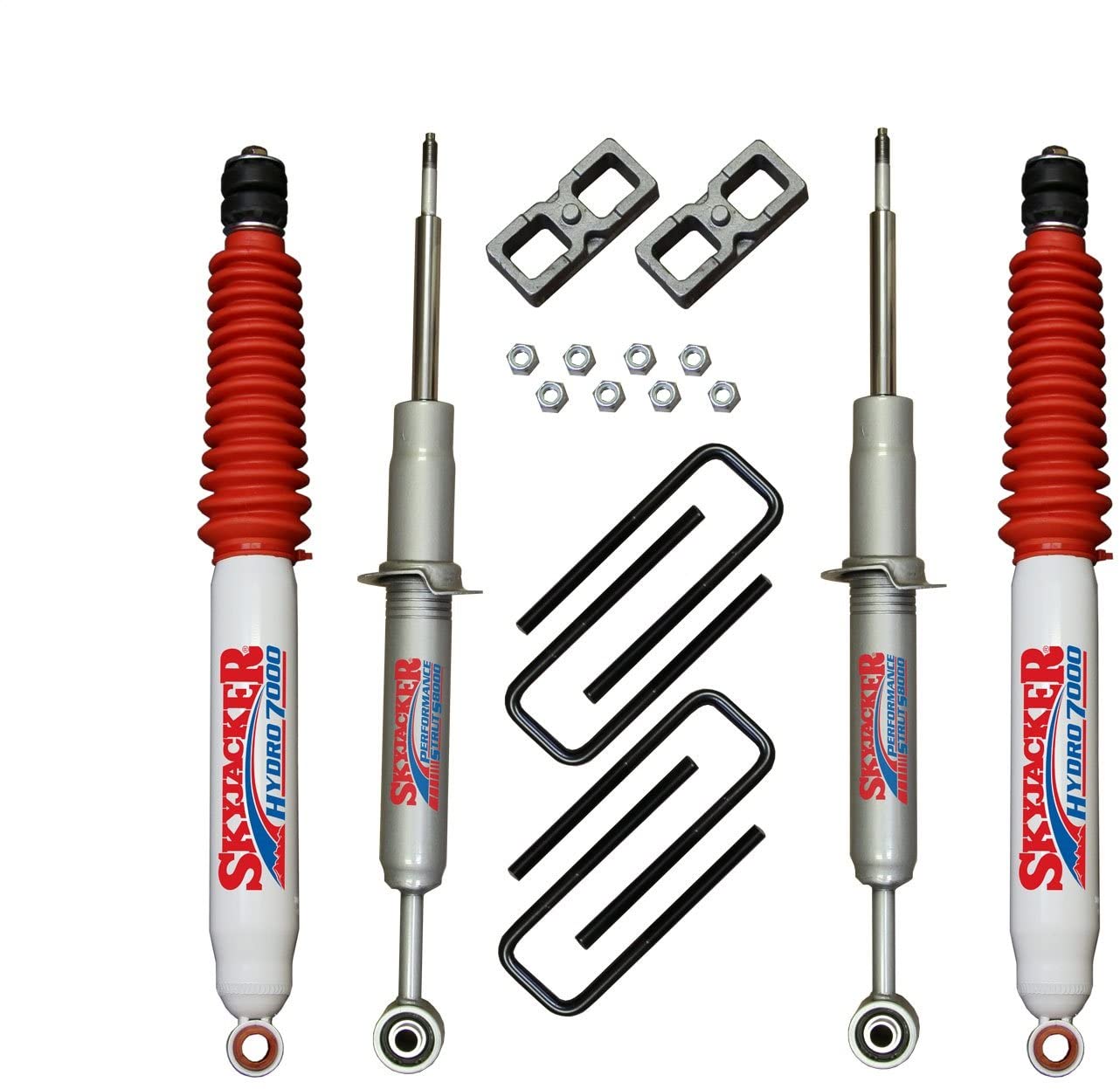 Skyjacker TU730STBH Suspension Lift Kit w/Shock 3 in. Lift Incl. Front Struts Rear Lift Blocks Rear U-bolts Rear Hydro 7000 Shocks Suspension Lift Kit w/Shock