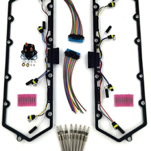 IMAChoice F81Z-6584-AA Diesel Valve Cover Gaskets Glow Plug Kit With Gaskets Harness Plugs Relay Pigtails For Ford 98-03 and Truck OEM F81Z-9D930-AB 4C3Z-12A342-AA