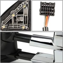 Pair Chrome Power Heated w/Smoked LED Turn Signal Light Side Towing Mirrors Replacement for Silverado Sierra 14-20