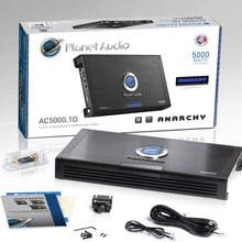 Planet Audio AC5000.1D Class D Car Amplifier - 5000 Watts Max Power, 1 Ohm Stable, Monoblock, Mosfet Power Supply, Remote Subwoofer Control