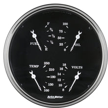 AUTO METER 1710 Gauge Quad (Old TYME Black 5", 240Ωe-33Ωf, Elec, Old TYME Black)