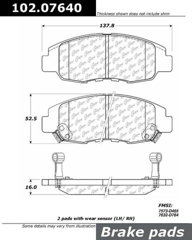 NEW CENTRIC 102.07640 Semi Metallic Standard Brake Pad