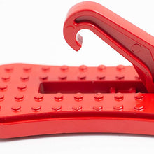 Car Door Step, Universal Multifunction Foldable Aluminum Car Roof Rack Latch Step Up Hook Folding Foot Car Rooftop Doorstep Access Pedal (RED)