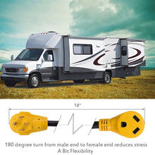 Snowy Fox 50 Amp to 30 Amp RV Adapter - 50Male/30Female RV Electrical Power Adaptors Cable with Innovative 180 Degree Bend Design Easy Ergonomic Grip Handle, 18inches