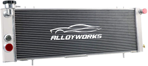 ALLOYWORKS 26mm Core All Aluminum Radiator for 1991-2001 Jeep Cherokee XJ/Comanche 4Cyl 6Cyl MT