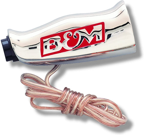 B&M 80659 Chrome Aluminum T-Handle Shifter Grip with Button and SAE Thread Inserts
