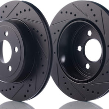 Perfit Liner Rear Drilled and Slotted Pair Disc Brake Rotor Compatible With NISSAN Altima 2002-2018, NISSAN Juke 2011-2017, NISSAN Maxima 2004-2008, NISSAN Sentra 2007-2019