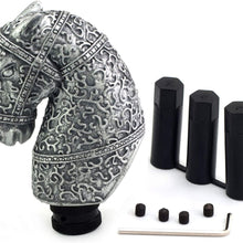 Thruifo MT Stick Shift Knob, Horse Style Car Gear Shifter Head Fit Most Manual Automatic Vehicles, Silver