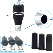 Thruifo Push Button Car Knob Shifter Head, Aluminum Alloy Gear Stick Shift Fit Most Automatic Vehicles, Black