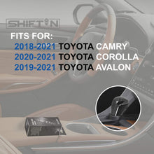 SHIFTIN Black Leather Gear Shift Knob Shifter for Toyota Camry Corolla Avalon (Punched Black Leather/Carbon Fiber)