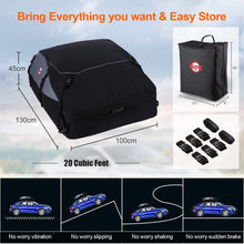 Car Roof Bag Cargo Carrier, 20 Cubic Feet Waterproof Rooftop Cargo Carrier Bag Vehicle Soft-Shell Carriers with Storage Carrying Bag + 8 Reinforced Straps Suitable for All Cars with/Without Rack