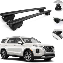 OMAC Automotive Exterior Accessories Roof Rack Crossbars | Aluminum Black Roof Top Cargo Racks | Luggage Ski Kayak Bike Carriers Set 2 Pcs | Fits Hyundai Palisade 2020-2021