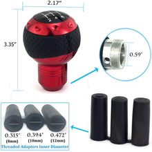 Thruifo 5 Speed Gear Shifter Knob, Leather & Aluminum Automatic Manual Car Stick Shift Head Fit Most MT Vehicles, Blue