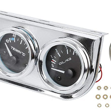 X AUTOHAUX Car 3 in 1 Celsius Water Temperature Gauge Oil Pressure Gauge Voltmeter Voltage Gauge Triple Measure Gauge Kit with Sensor