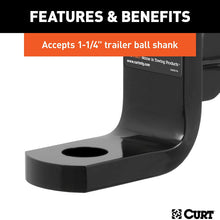 CURT 45310 Class 4 Trailer Hitch Ball Mount, Fits 2-Inch Receiver, 10,000 lbs, 1-1/4-Inch Hole, 2-In Drop, 1-Inch Rise