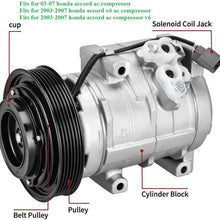 10736C A/C Compressor,AC Compressor A/C Clutch CO 38810RAAA01 77389 28003C 6512109 Replacement for Honda Accord 2003 2004 2005 2006 2007 2.4L by Lucky Seven