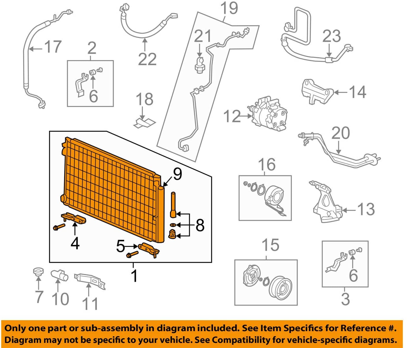 Genuine Honda 80110-SNA-A42 Condenser