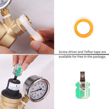 Measureman Adjustable Lead Free Brass RV Pressure Regulator, Pressure Reducer with Liquid Filled Pressure Gauge 160psi and Inlet Screened Filter for RV Camper Travel Trailer