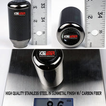 ICBEAMER Racing Style Red Aluminum w/Carbon Fiber Mini Short Throw Shifter Manual Stick Shift Knob 5 6 Speeds Pattern