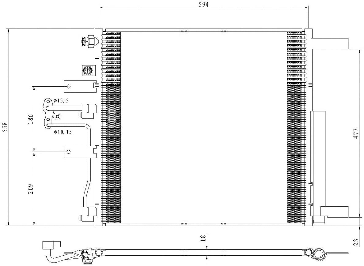 MDR OE Replacement for Ram PICKUP-RAM-1500 2013-2019 Condenser (4392) V6 3.0L/3.6L V6/5.7L V8(Partslink # CH3030253)