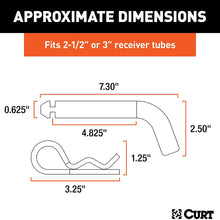 CURT 21507 Heavy-Duty Trailer Hitch Pin & Clip with Grooved Head, 5/8-Inch Diameter, Fits 2-1/2 or 3-Inch Receiver