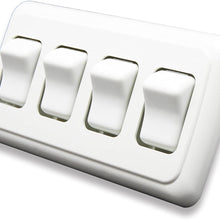 American Technology Components Quad SPST On-Off Switch with Bezel, 12-Volt, for RV, Trailer, Camper (White)