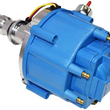 A-Team Performance HEI Complete Distributor Straight 6 Cylinder 240 and 300 65K Coil Compatible With Ford F100 F150 F250 E100 E150 One Wire Installation Blue Cap