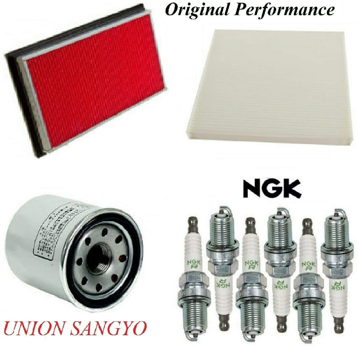 8USAUTO Tune Up Kit Air Cabin Oil Filters Spark Plugs FIT Nissan Quest V6 3.5L 2011-2017
