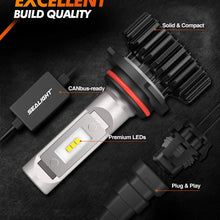 SEALIGHT 9005/HB3 LED High Beam Headlight Bulb X1 Series 9145/9140/H10 Fog Light Bulbs Xenon White 6000K Non-polarity