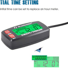 Runleader Hour Meter Tachometer,Maintenance Reminder,Alert RPM,Backlit Display,Initial Hours Setting,Battery Replaceable,Use for ZTR Mower Generator Marine ATV and Gas Powered Device. (Button-Blue)