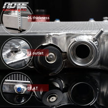 62mm Aluminum Racing Radiator Stop Leak Replacement For FORD MUSTANG/SHELBY V8 I6 MT&AT 1964-1966 Silver