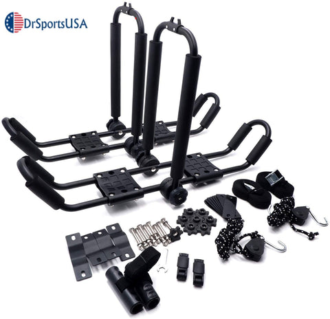 DrSportsUSA J Shape Kayak Rack Mount Universal Foldable 3 in 1 Kayak Canoe SUP Adjustable Carrier car roof Rack for Your car & SUV