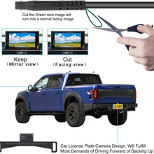 LeeKooLuu Reverse/Rear View Camera and Mirror Monitor Kit Only Wire Single Power Rear View/Full time View Optional for Car Truck with 7 LED Night Vision Waterproof Grid Lines