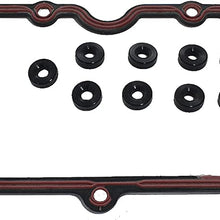 APDTY 103933 Valve Cover Gasket w/Grommets & Breather Seals Upper Gasket Fits 6.0L Power Stroke Diesel Ford Super Duty E350 E450 Econoline Van Excursion (Replaces 3C3Z6584BA, 3C3Z-6584-BA)