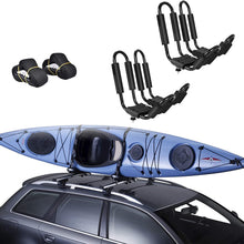 Universal Foldable Kayak Canoe SUP Carrier J Shape Kayak Rack for Canoe SUP, Kayaks, Surfboard and Ski Board Rooftop Mount on SUV, Car and Truck (2pcs)
